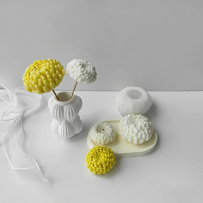 3D big size chrysanthemum Flower Jewelry Handmade Silicone Mold for Resin Candle Making Molds Craft Supplies