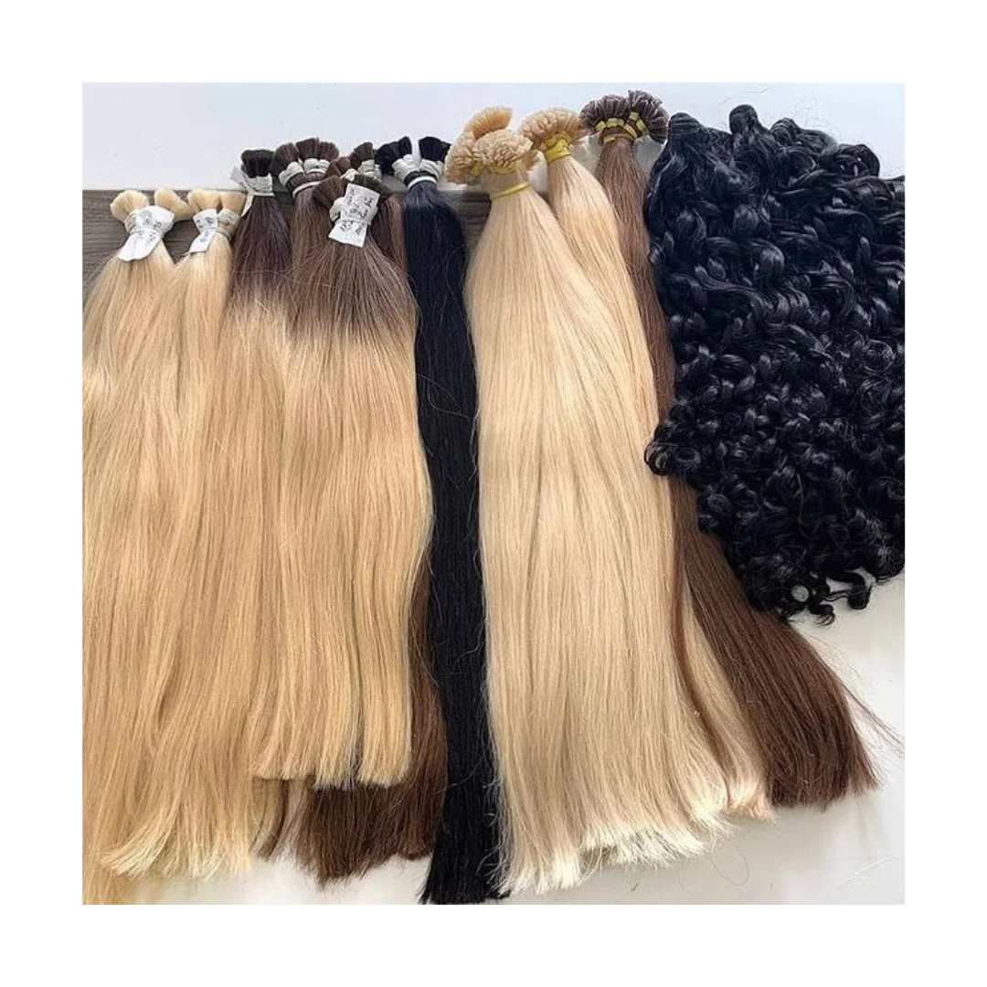 High-quality bulk hair silky straight blonde 613 color hair 100 gam bundles 100% Vietnamese super double drawn hair