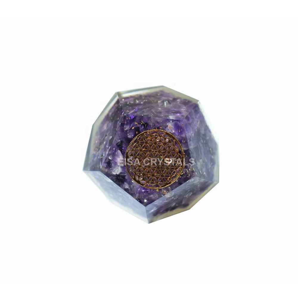 Wholesale Amethyst Orgone Geometric Shape Genuine Spiritual Healing Crystal EMF Protection Device Orgonite Natural Meditation