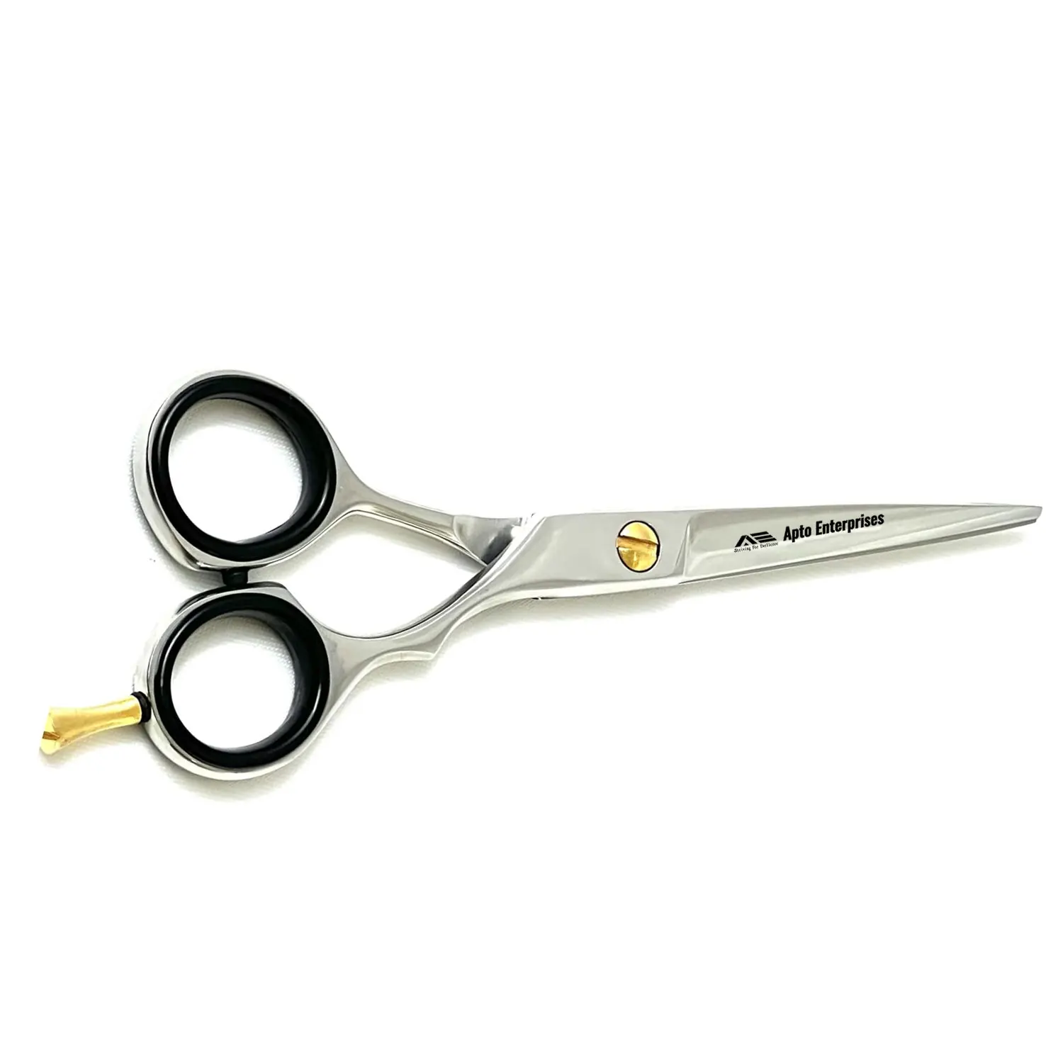 Barber Scissors Shears With Polished Finish 6 Inches Elegant Gold And Black Design For Precision Cutting And Grooming