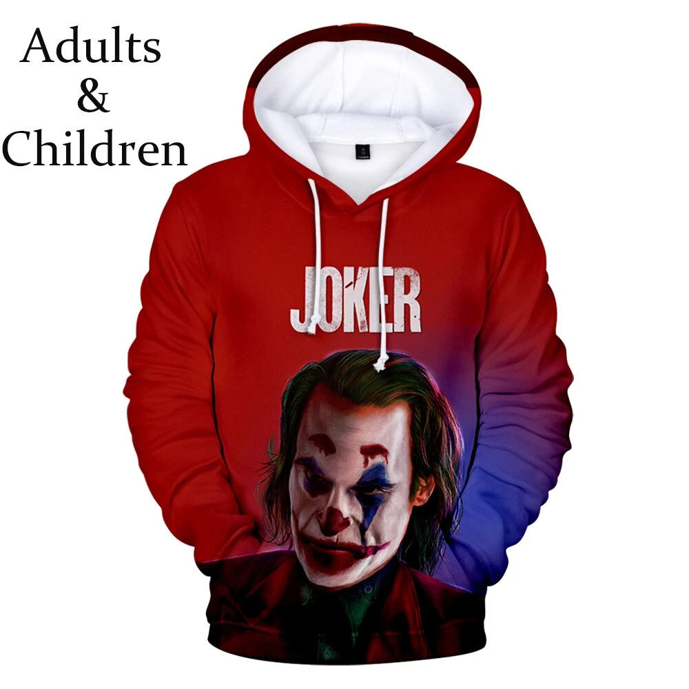 New Arrival Joker 3d Print Sweatshirt Hoodies Men And Women Hip Hop Halloween Poker Face Hoodies Sweatshirt For Couple Clothing