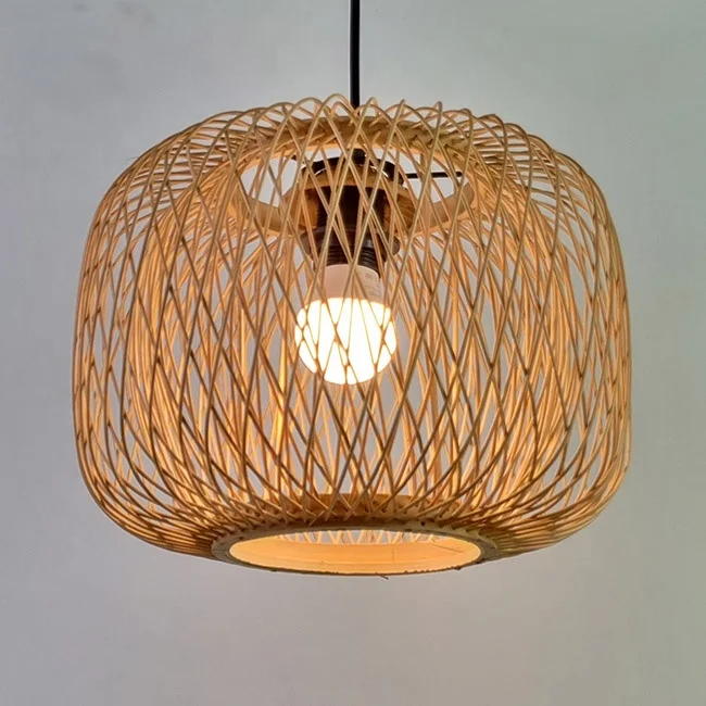 Best Selling Decorative Housing Bamboo New Design Nature wooden pendant lamp bamboo lamp shade pendant light rattan shade