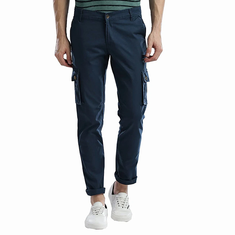 Boys Multi Pockets Cargo Trouser in Blue Color Regular Fit Hunting Wear Man Comfortable Cargo Trouser