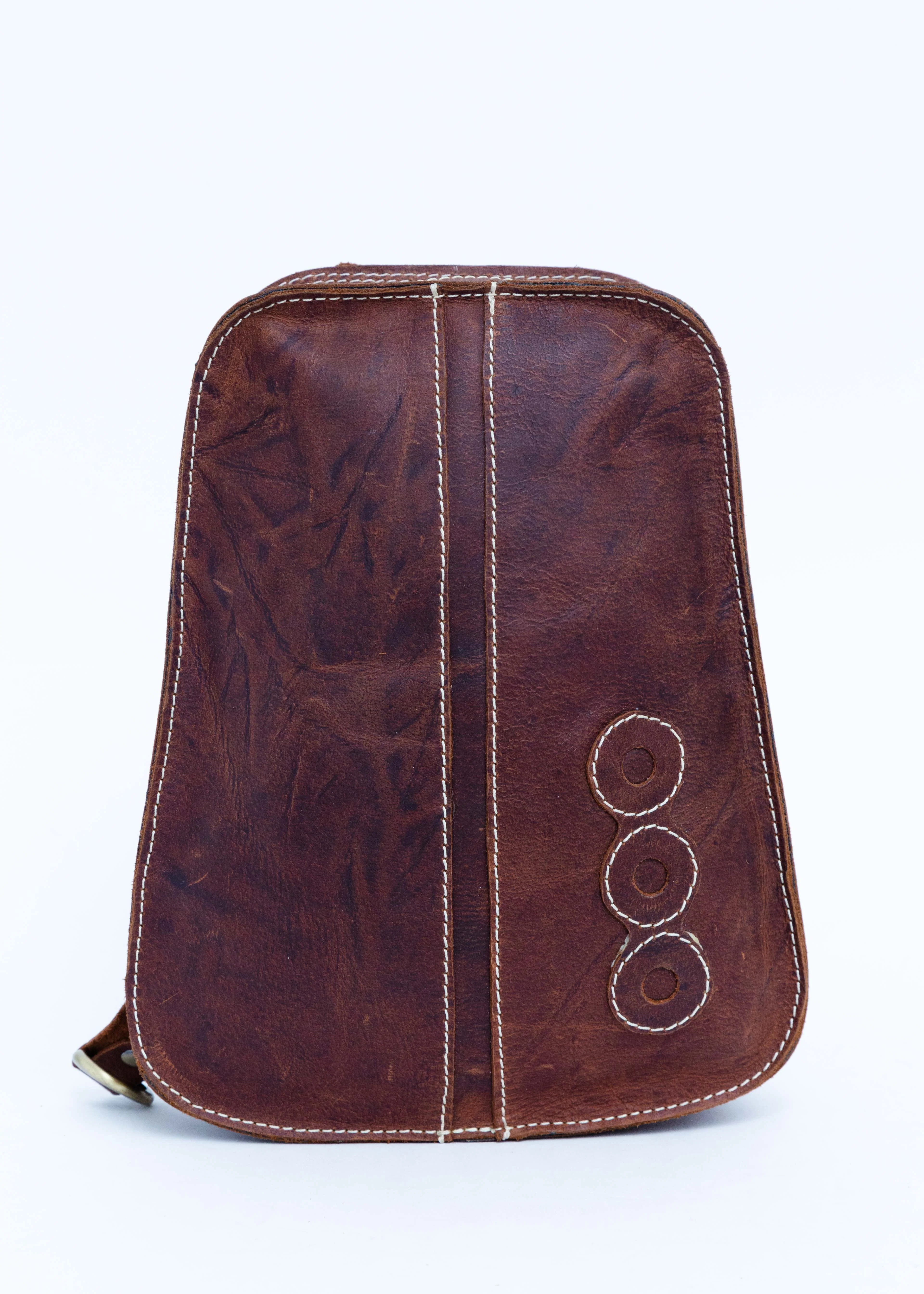 Сумка-нагрудная многоцелевая кожаная на молнии