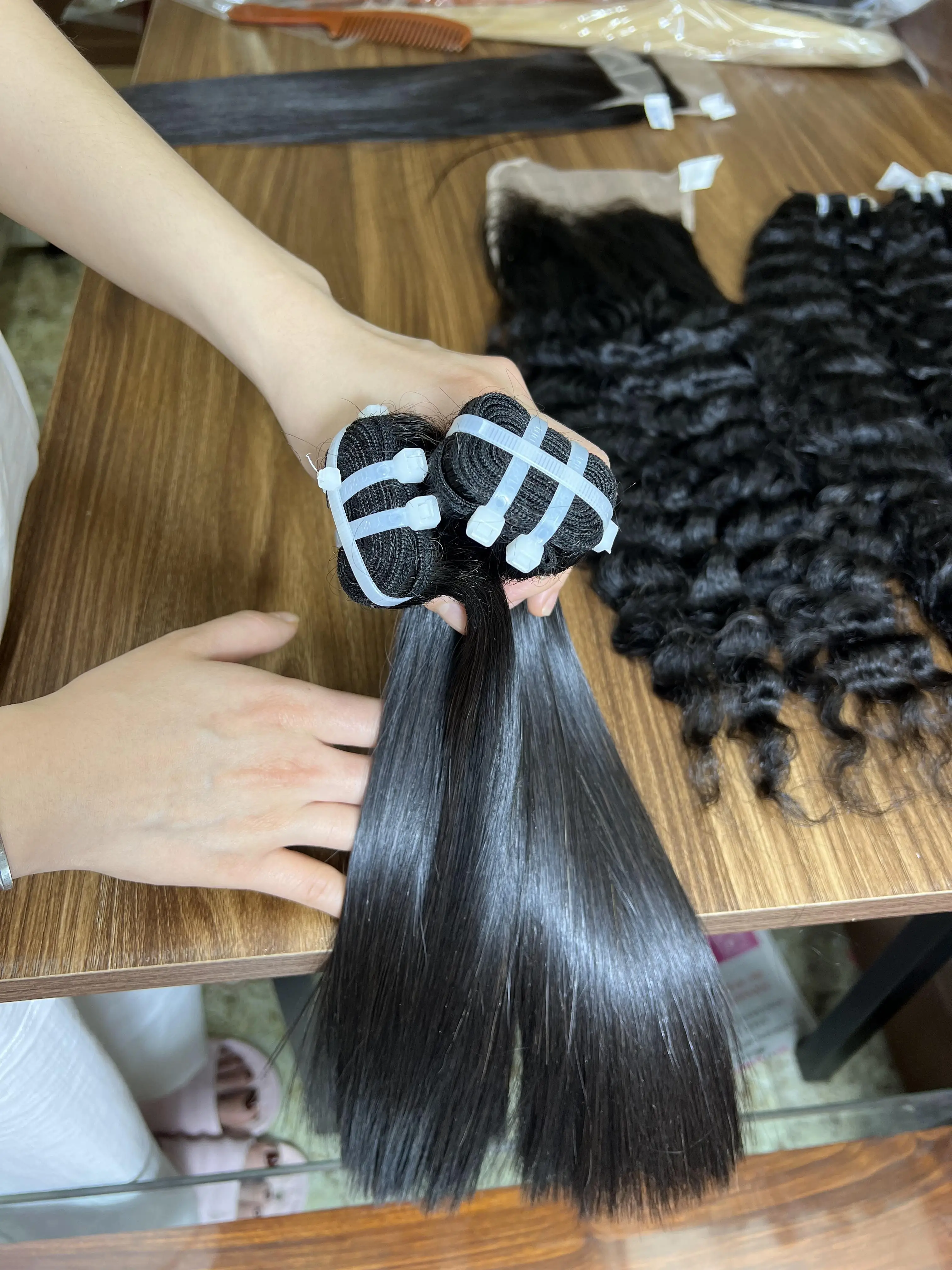 Top Quality 2023 Hair Bundles SDD Bone Straight Human Hair, 100% Raw Virgin Hair Vietnam, Wholesale Price Factory