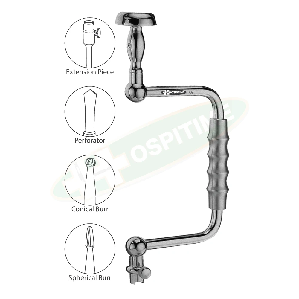 Hospitime Hudson Brace Hand Drill - Stainless Steel