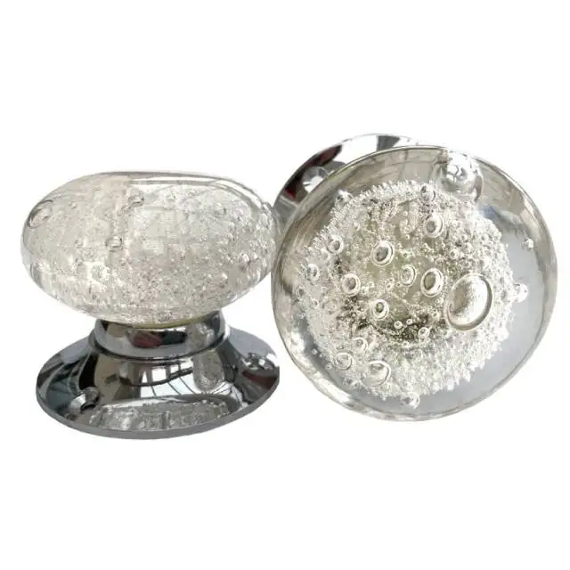 Decorative White glass door mortise knob set twisted round new design door knob premium quality handmade hand forged