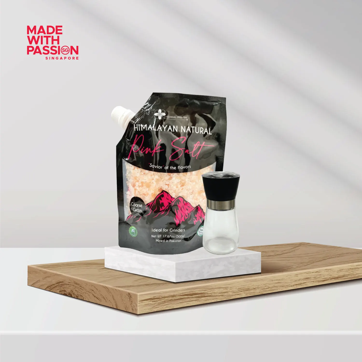 100% Pure Natural Organic Hand-mined Pink Coarse Salt Solid Vacuum Pack Seasonings & Condiments Himalayan Salt