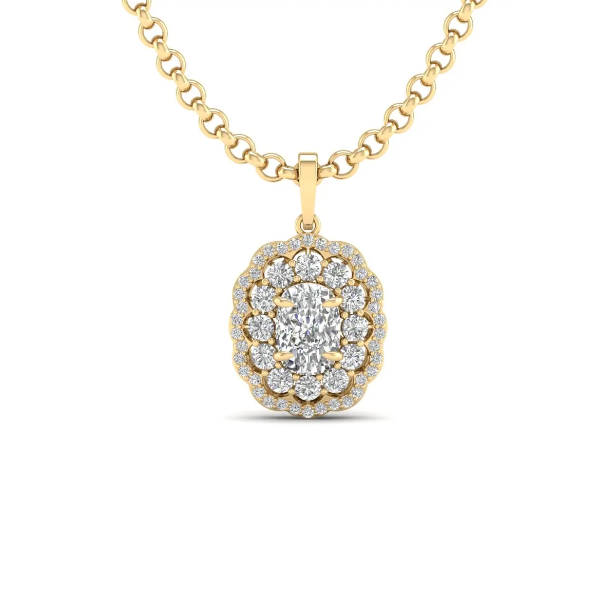 REYES Factory Wholesale 925 Sterling Silver Moissanite Pendants For Women 14K 18K Solid White Gold Necklace Hip Hop Fine Jewelry