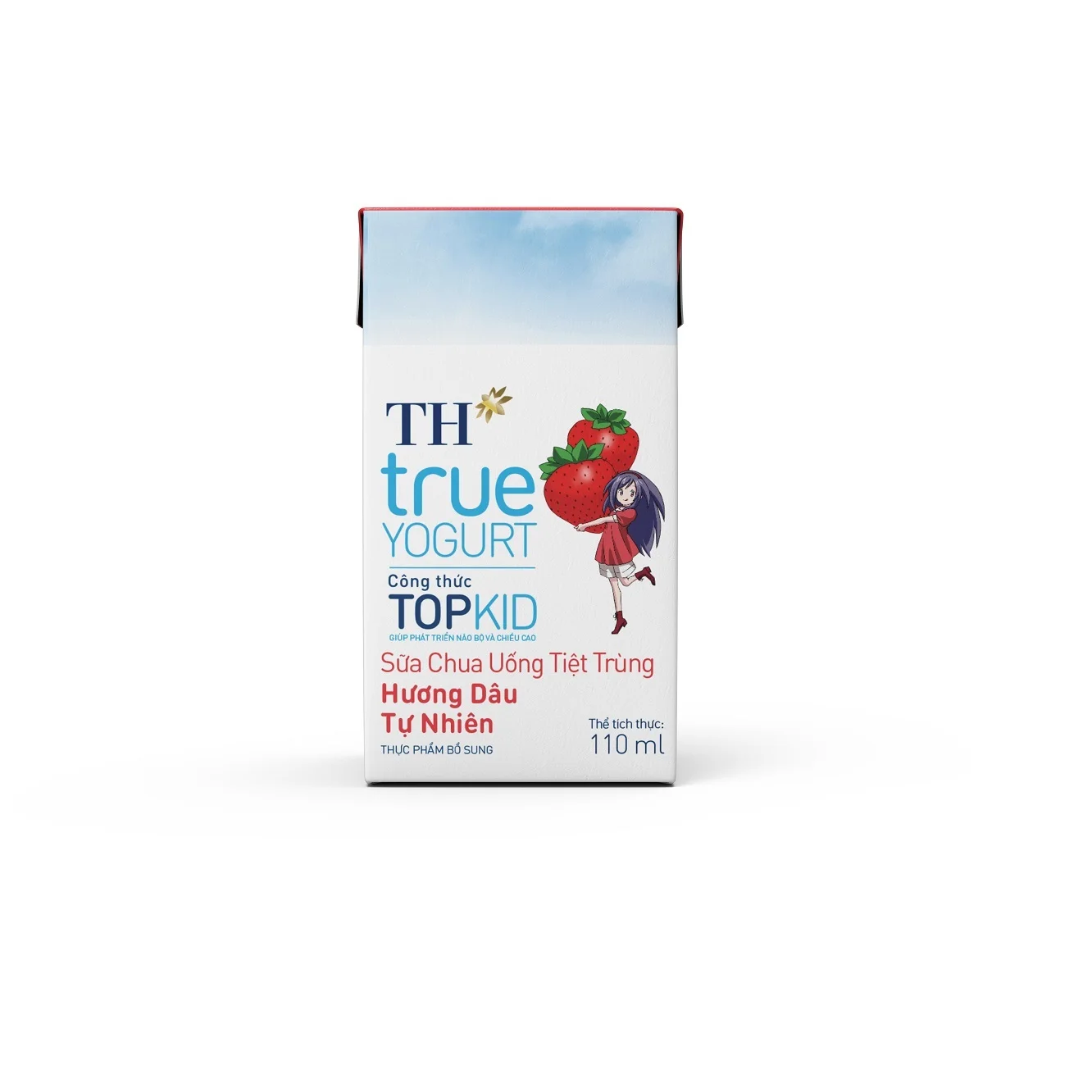 TH True Yogurt -TOPKID Formula - UHT Drinking Yogurt - Natural Strawberry Flavor 110mlx48 Fruity Yogurt