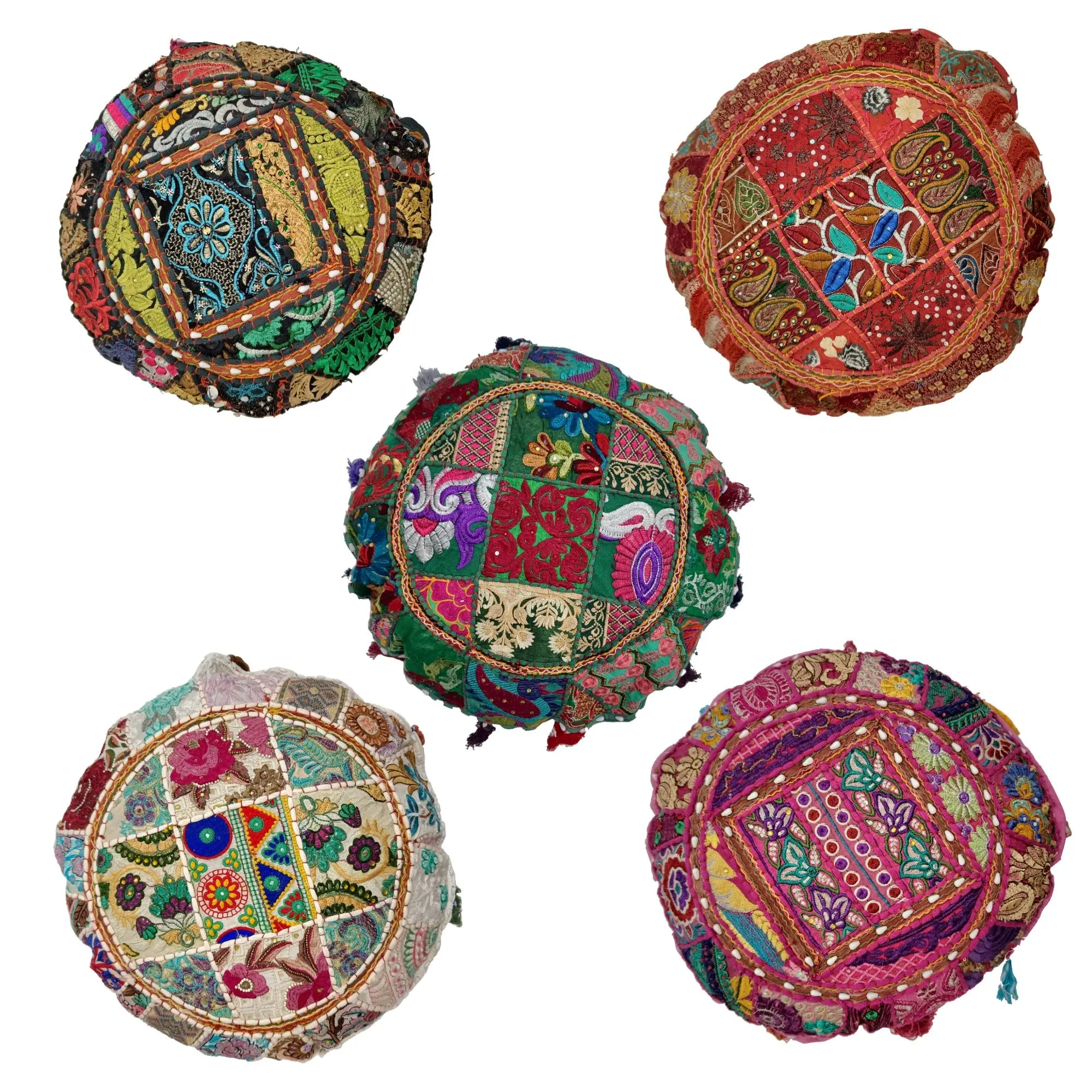 Bohemian Patchwork Round Pillow Cover Khambadia Multicolor Sofa Chair Living Room Home Decorative Cushion Cover