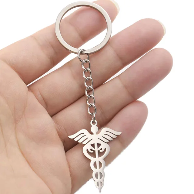 Premium Gold Plated & Mirror Polished Vet Tech Logo Keychain | Personalized Gift Item for Veterinary Professionals