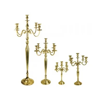 New Arrival 4 Arms Silver Finished Wedding and Christmas Use Candelabra for Decoration Metal Candle Pillar Stand & Flower Vase