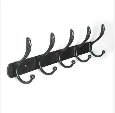 Black Fashion Robe Hooks Bathroom New Furniture Hardware Wall-mounted Door Metal Hanger Hook