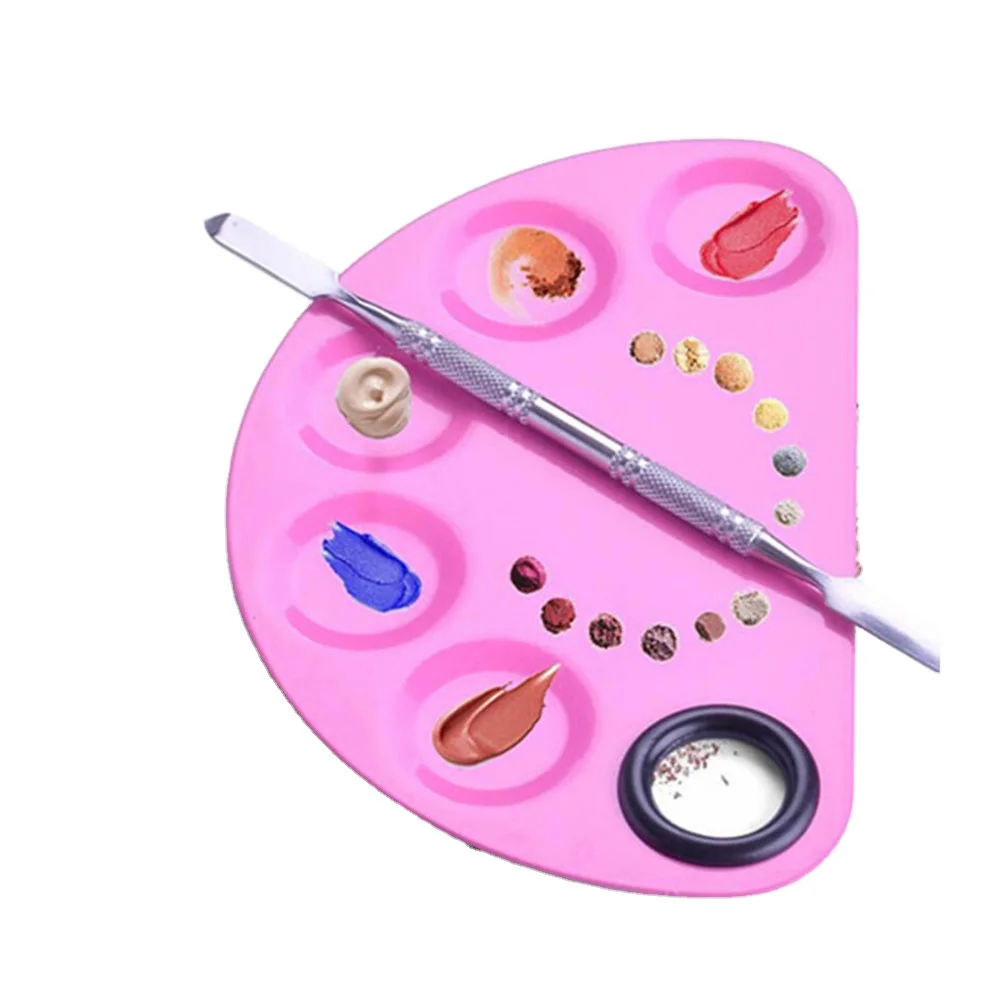 Color Full Make-up mixing pallet for color shades mixing Stainless Steel Cosmetic Palette Plate Beauty Makeup Mixing Salon