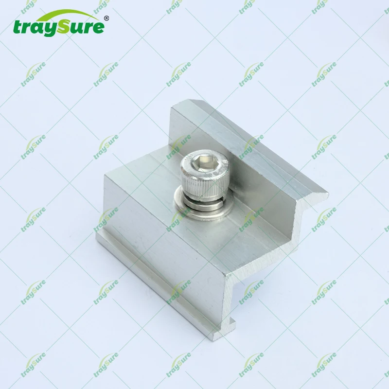 TRAYSURE Solar Mounting High Quality Compact End Clamp Mid Clamp L-Bracket/L-Foot Base For Solar PV Panel Solar Mounting System