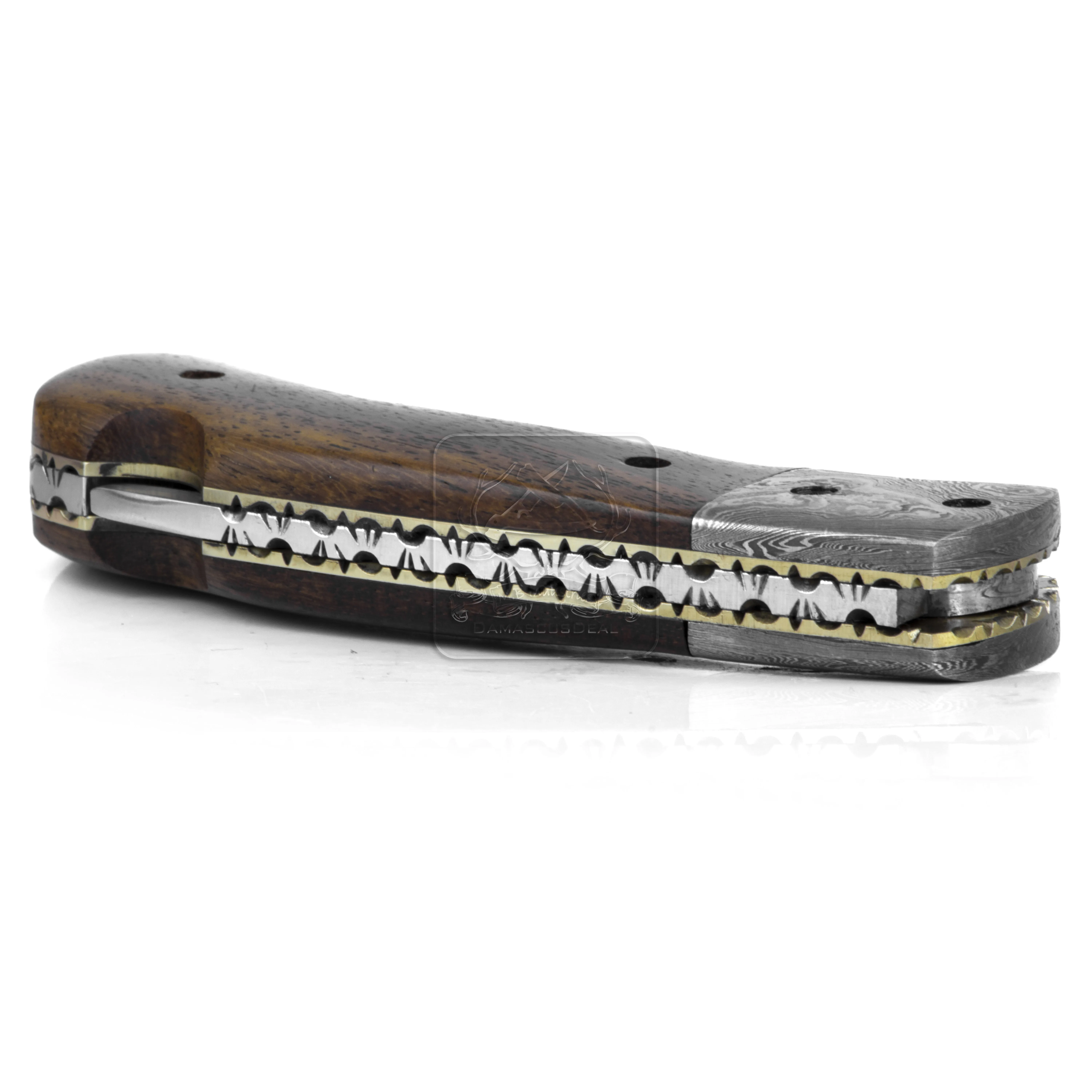 Damascus Steel Folding Knife DD-FK-684 Rosewood Pocket Knife Outdoor Survival Hunting Knife Multi Tool Bushcraft Camping