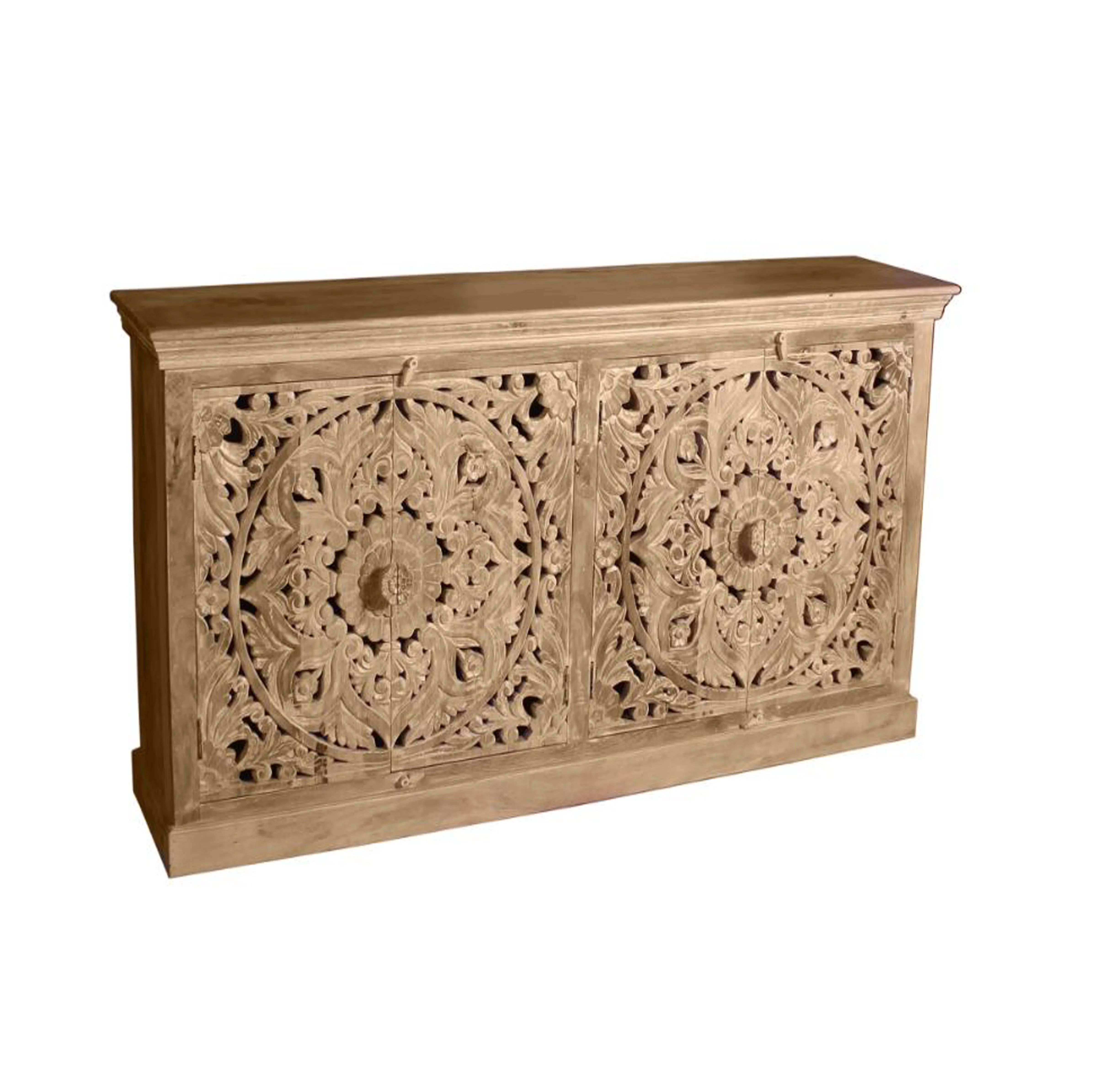 New Best Modern Design 100% Pure Solid Mango Wooden Light Natural Color Side Board ,Chest Drawer