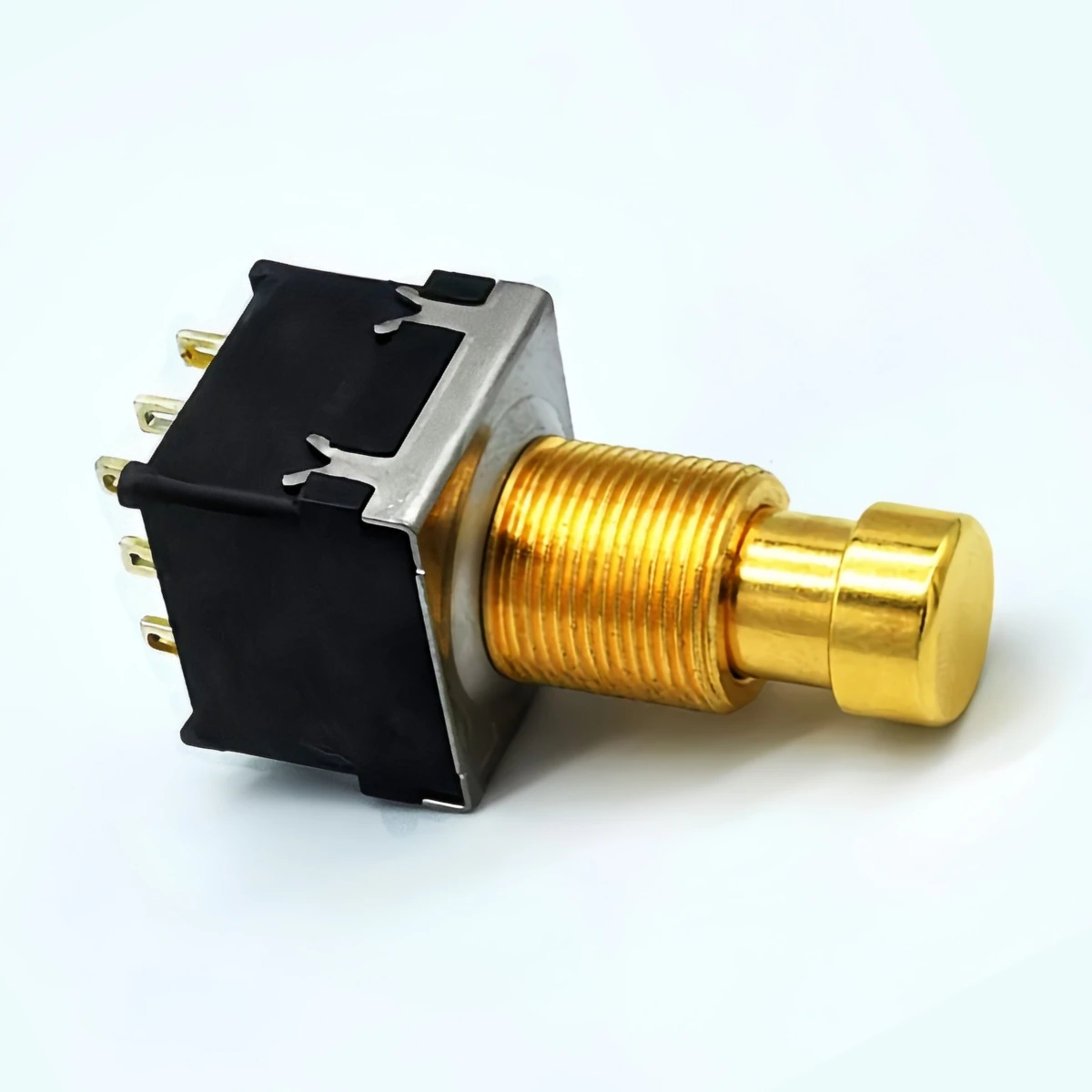 Terwin Customizable Mini DPDT Latching Switches ON/ON Guitar Effect Push Button Stomp Pedal Foot Switch