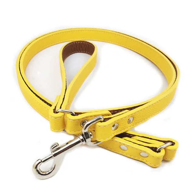 Genuine Pet Lead Durable Plain Leather Dog Leash Walking Training For Medium Large Dogs Pet Suppliers Wholesaler Manufacturer