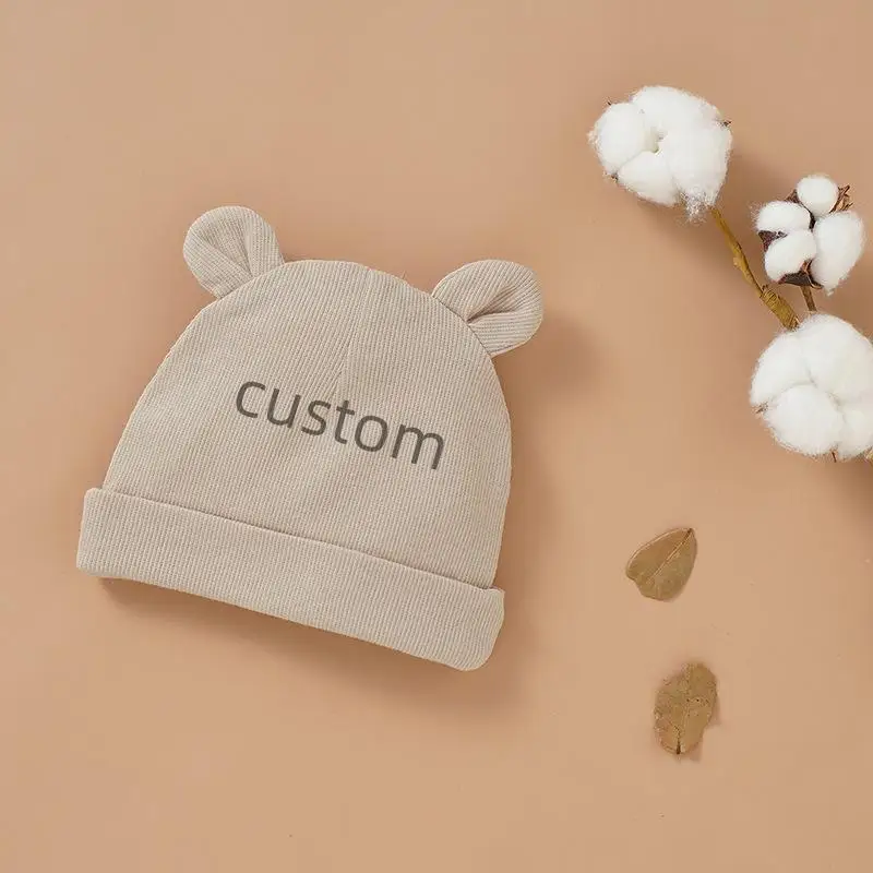 Autumn And Winter Toddler Turban Hat Cute Bear Ears Baby Headwear Wholesale Newborn Baby Beanie Hatsat