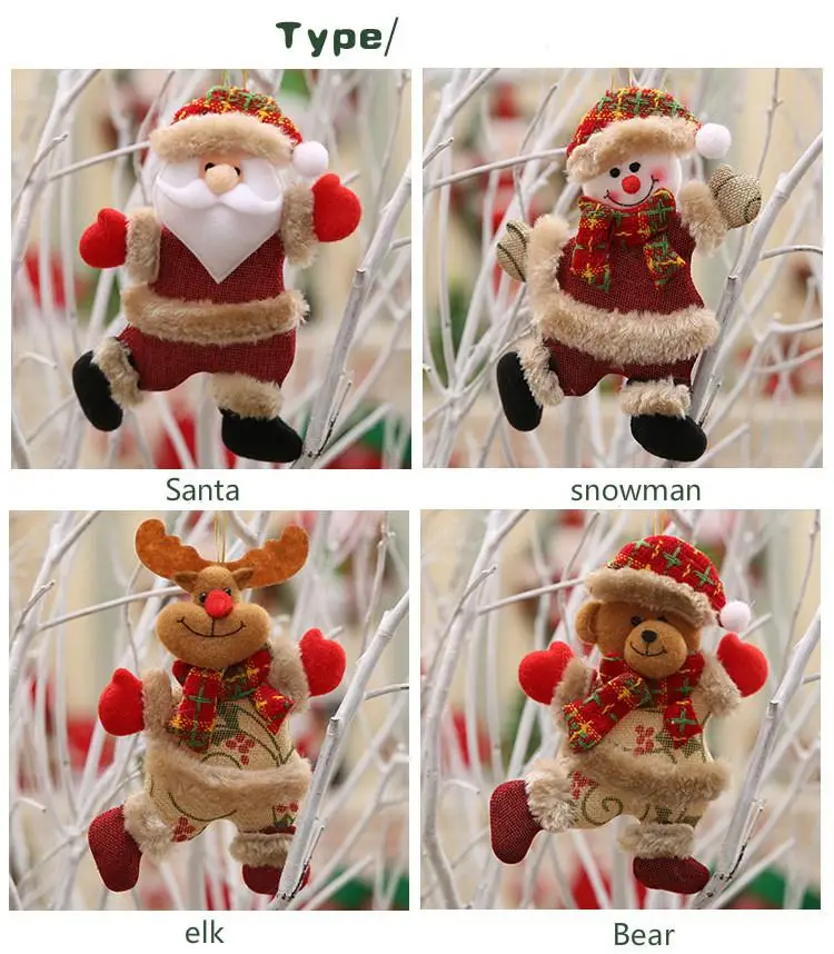 2023 Happy New Year Christmas Ornaments DIY Xmas Gift Santa Claus Snowman Tree Pendant Doll Hang Decorations for Home