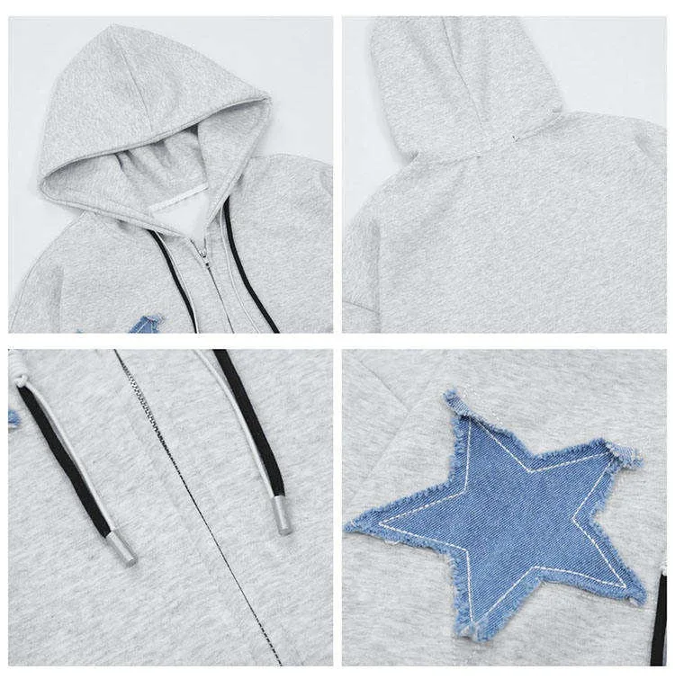 Custom cropped heavyweight hoodie 400 gsm vintage distressed embroidery patch applique cut and sew acid stone washed hoodies men