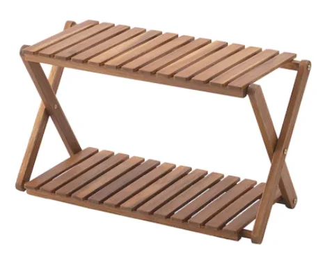 2-tier Shelf ; Acacia Wood; Natural Oil Finish, Modern Design, Patio Furniture for Family