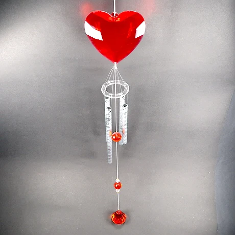 Christmas New Year Spring Decoration Transparent Colorful Acrylic Flower Heart Wind Chime