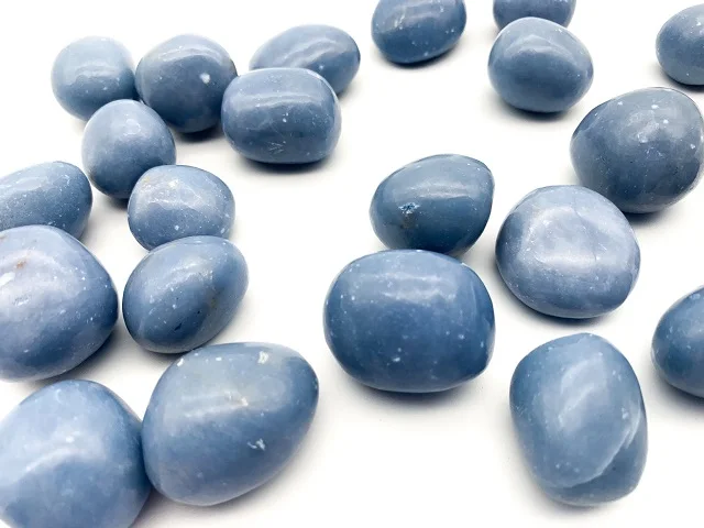Natural Blue Angelite Quartz Crystals And Healing Stones Tumbled Bulk Mineral Specimen Gemstones For Home Decoration