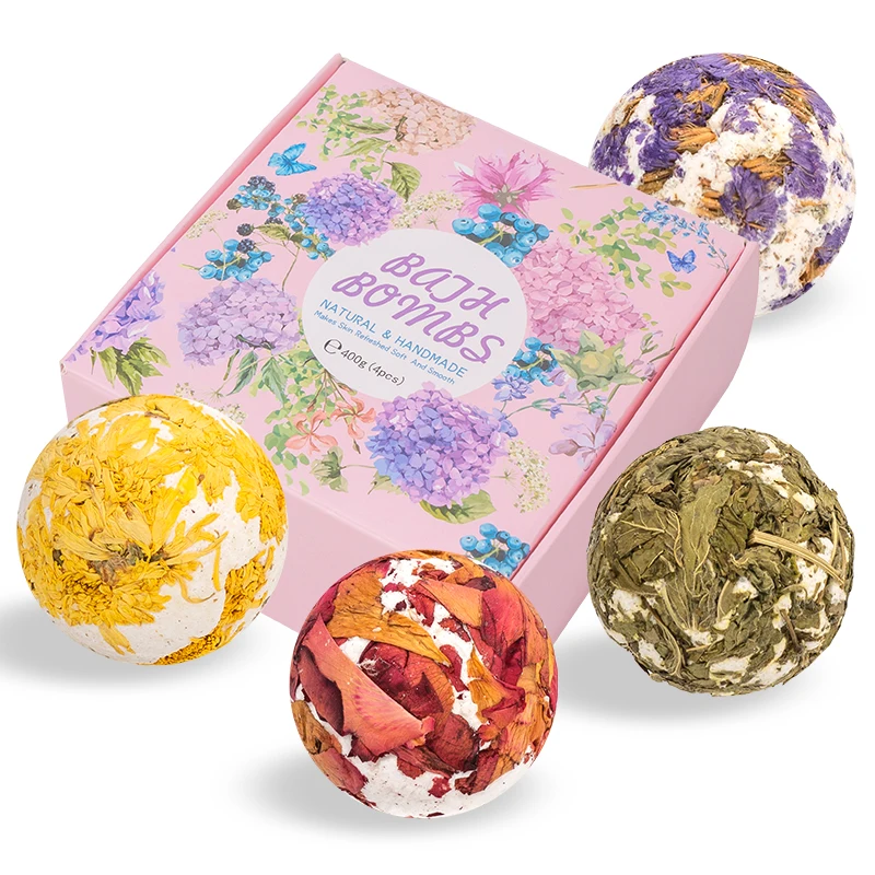 Роскошный подарочный набор от производителя, веганские пузырьки, пузырьки, натуральные бани Fizzes Cbd, органические розы ручной работы, лаванда, сушеные цветы, лепестки, Бомбочки для ванны