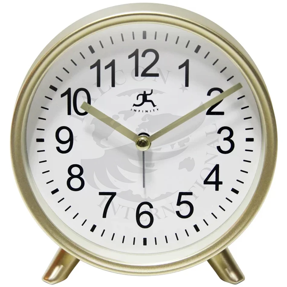 Gold Theme Table Clocks Painted Finishing Best For Hotel Office And Student Wake Up Alarm Clock Mini Small Desk Clock