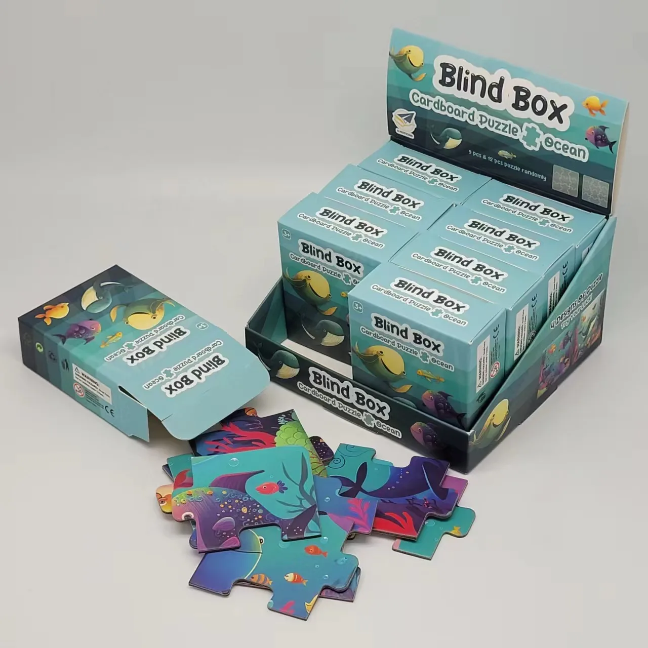 Kid learning activity puzzle game blind box puzzle paper card jigsaw in the ocean puzzle