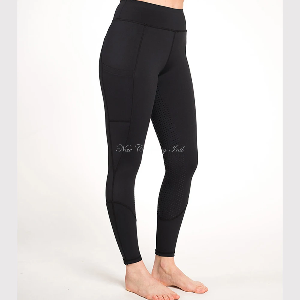 Personalized Printing Embroidery Quick-Drying Premium 4 Stretch Silicone Riding Breeches Leggings Ladies OEM Equestrian Attire