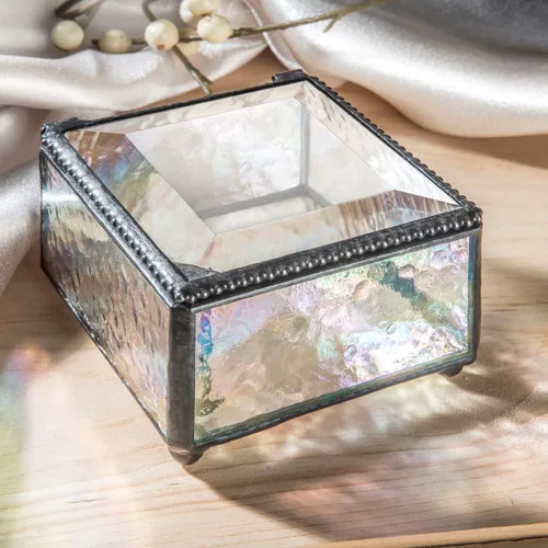 jewelry Storage Box glass crystal Vases ring jewelry box gifts decorative metal pyramid trinket storage box geometric