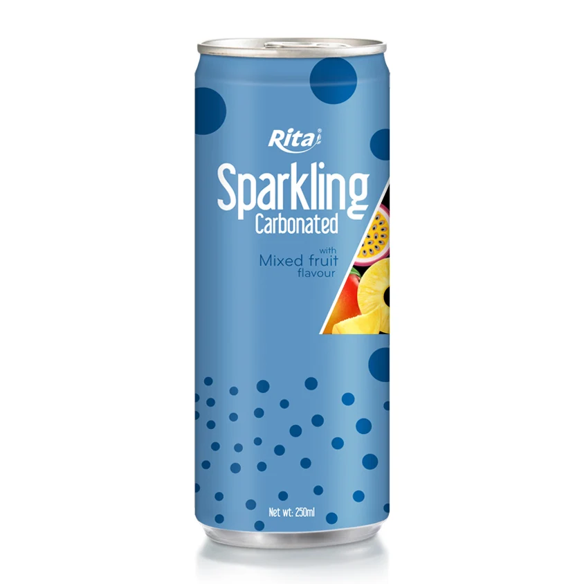 Factory Beverages from Vietnam Best Sell Carbonated Drink 250ml Sparkling Water with MIxed Fruit Flavor