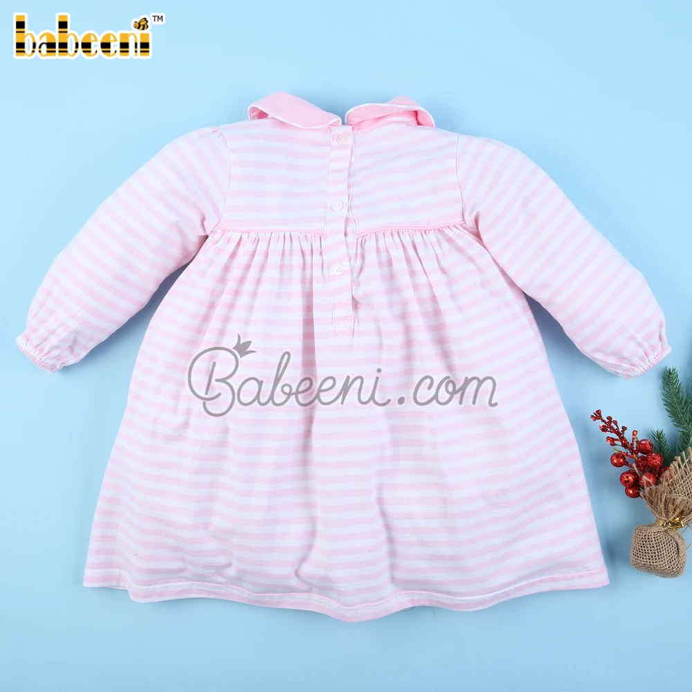 Santa Clause crochet dress for little girls OEM ODM customized hand made embroidery wholesale smocked dresses - BB3096