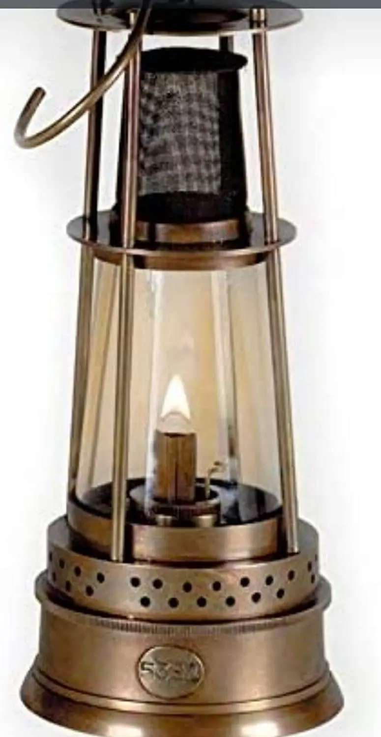 Antique Brass Lantern Miner Lamp Oil Lantern Stylish Decorative Brass Lantern Light Lamp Vintage Lamp for Home Decor  Showpiece