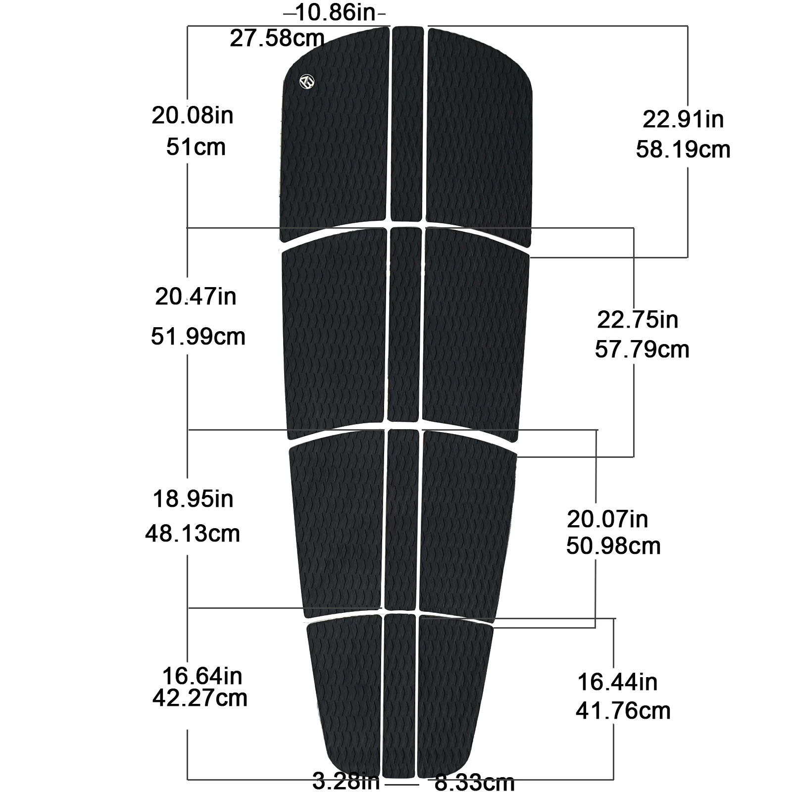 12piece Durable sup surf eva deck traction pad with tail kicker for surfboard/SUP