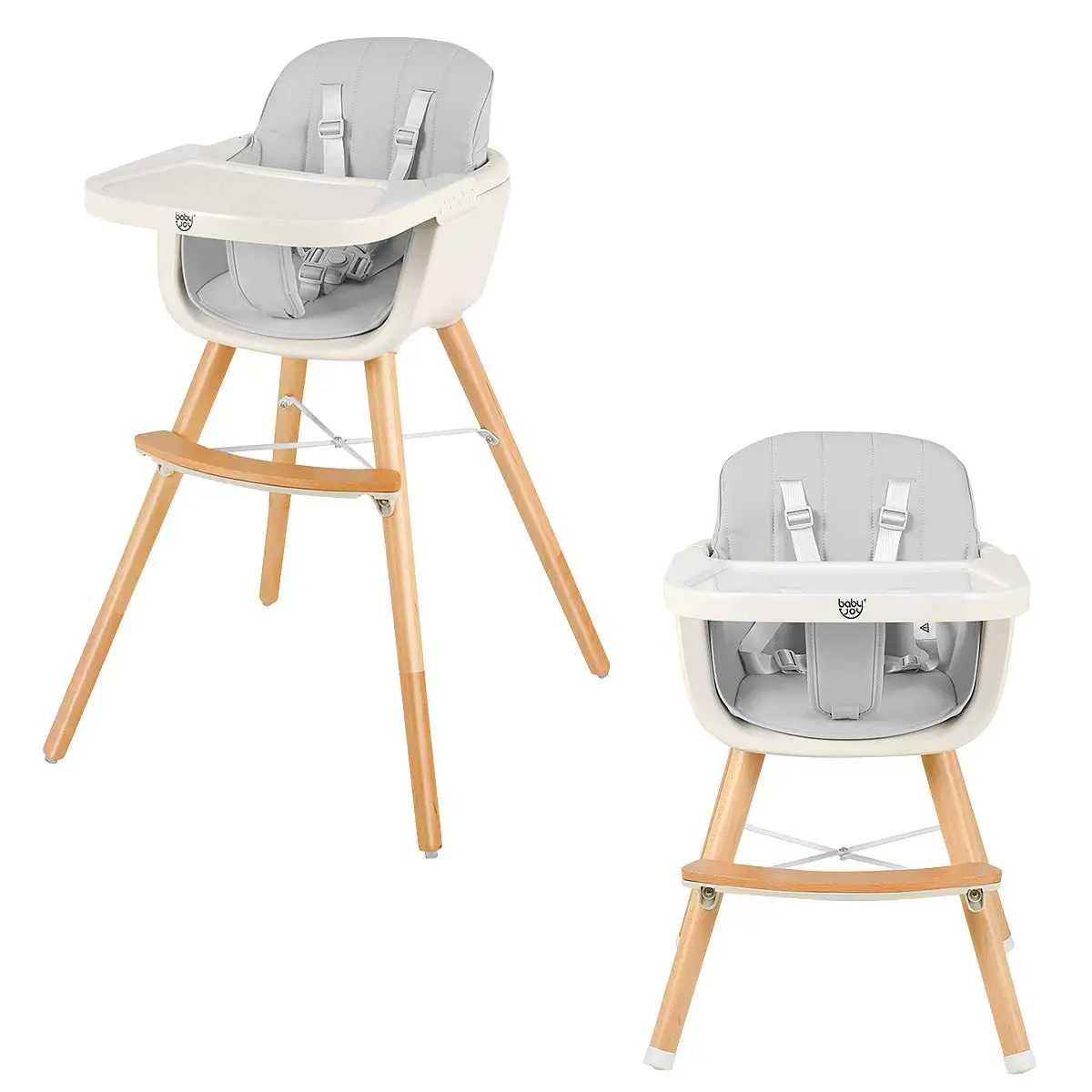 Wholesale ODM/OEM logo Portable children Table Foldable Feeding Dining Chair 3 in 1 Adjustable Height kids baby high chair