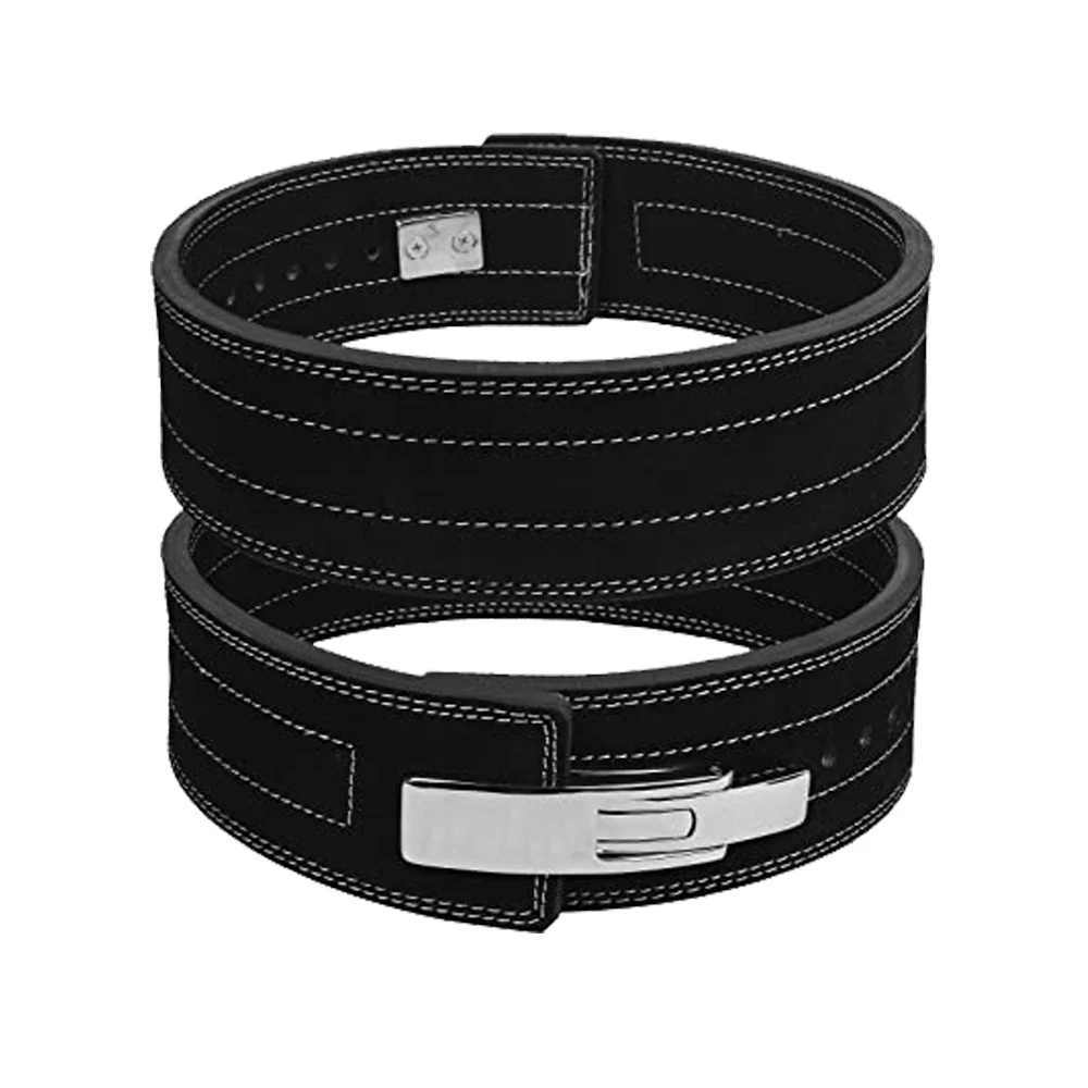 Custom Logo Fitness 10 MM Lumber Back Weightlifting Cowhide Leather Weight Power lifting Lifting Lever Gym Belt Men