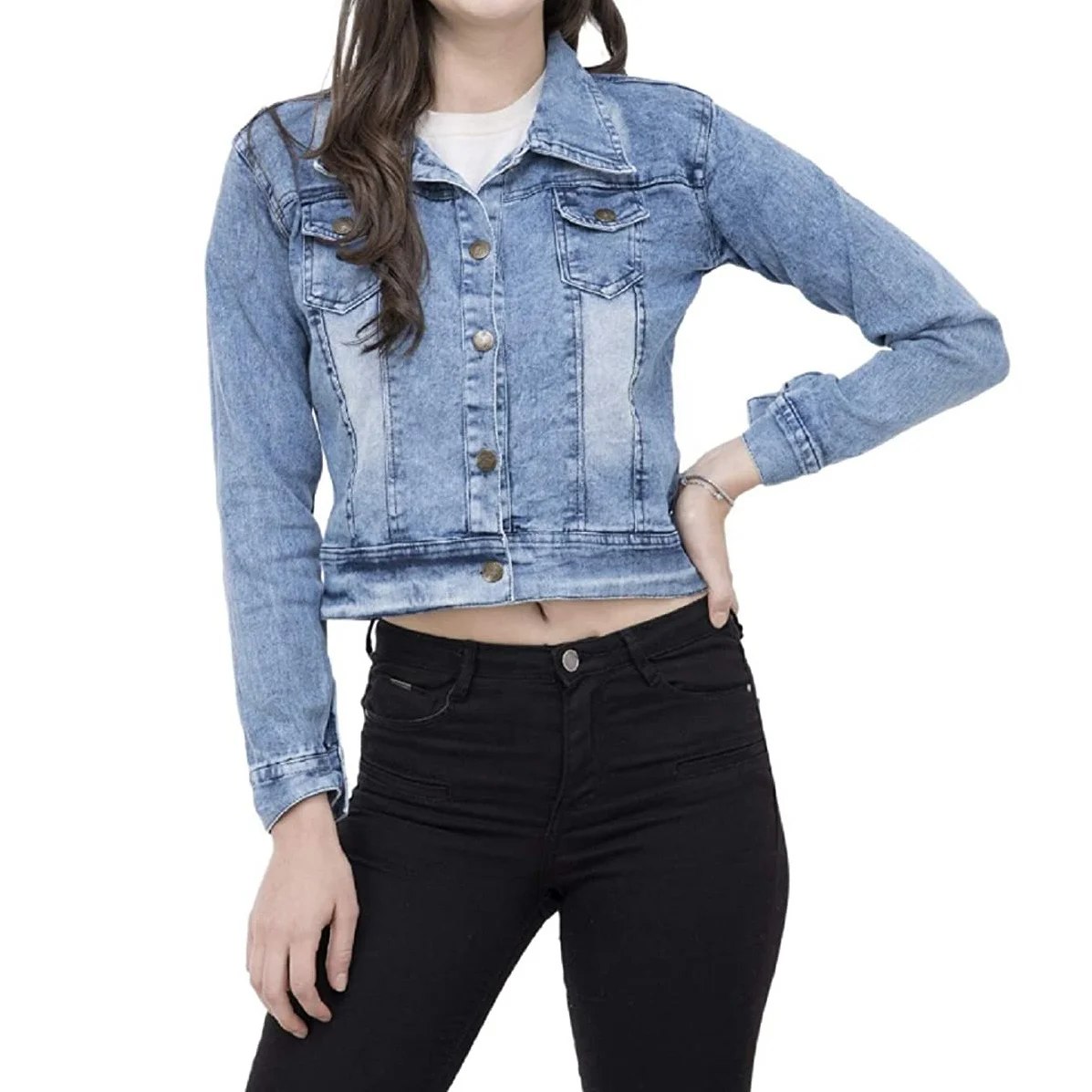2022 New OEM Wholesale women Classic ladies jeans denim Jacket long sleeve/ Custom Womens Jean Jackets / Jean Jacket Women
