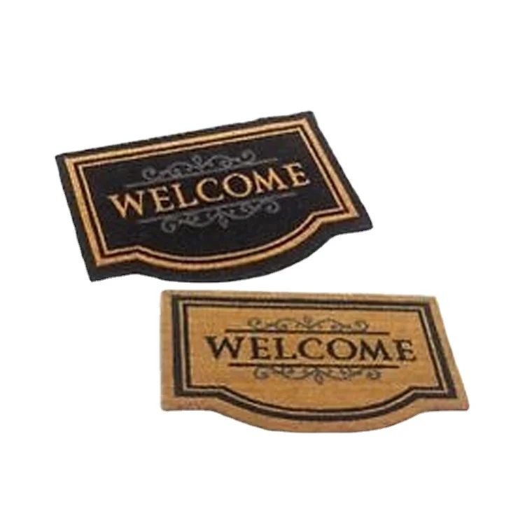 Eye Catching Design Handmade/ Tufted Rectangular Shape 100% PVC Backed Coir Mat for Wholesale Buyers