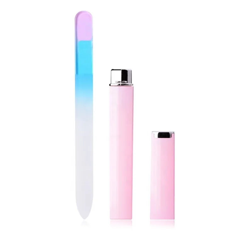 Professional hot selling manicure glass file crystal nail file with case