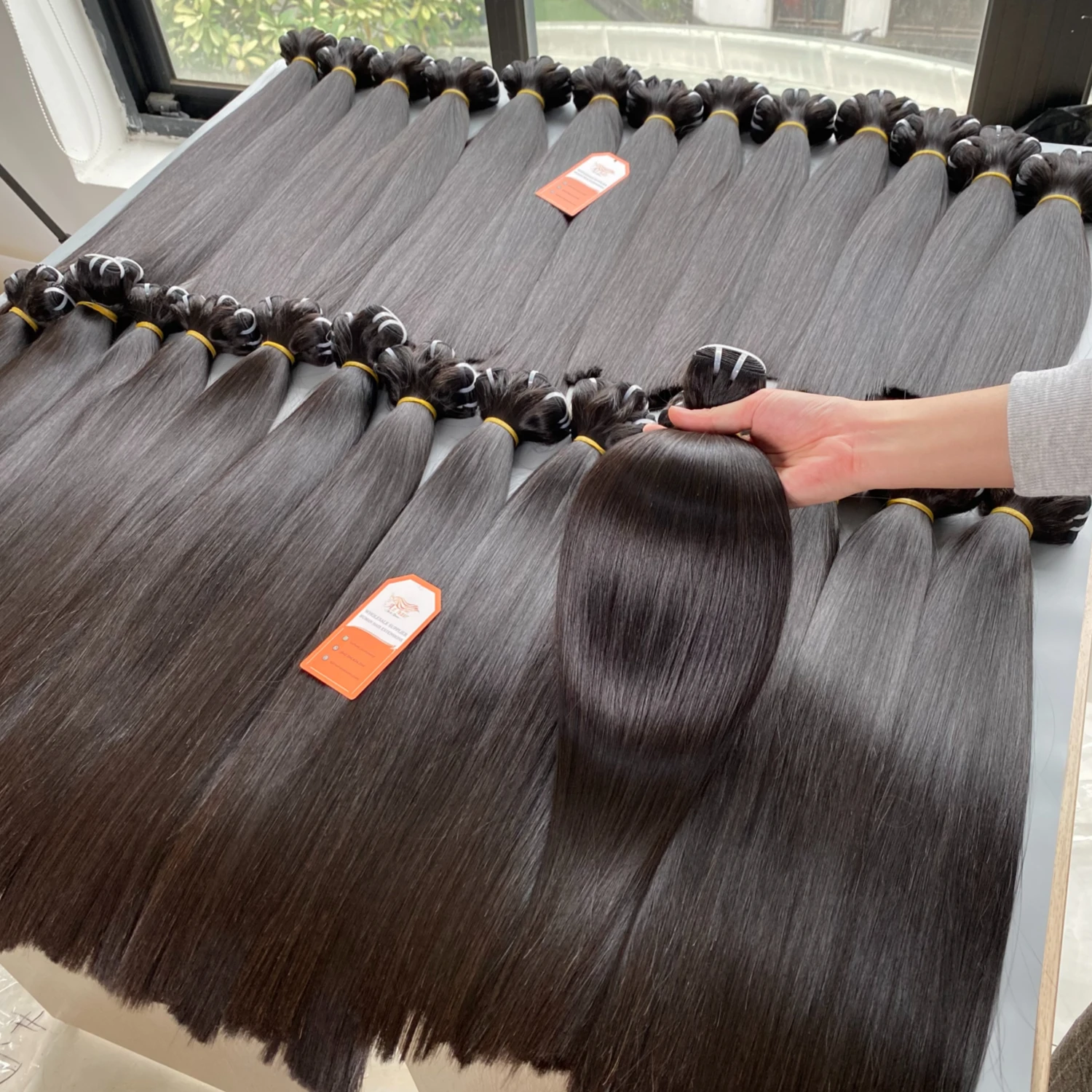 Оптовая продажа двойная вытянута для наращивания волос 100% пряди Remy заводская цена лучшее качество во Вьетнаме