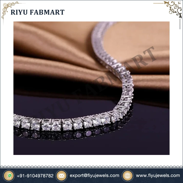 100% Natural and Lab Grown White 10K/14K/18K Solid Gold and Platinum Diamond Tennis Bracelet at Reasonable Price