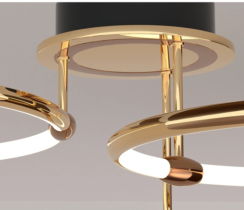 Luxury modern rings silicon  living room dining ceiling  light room large led pendant lights chandelier