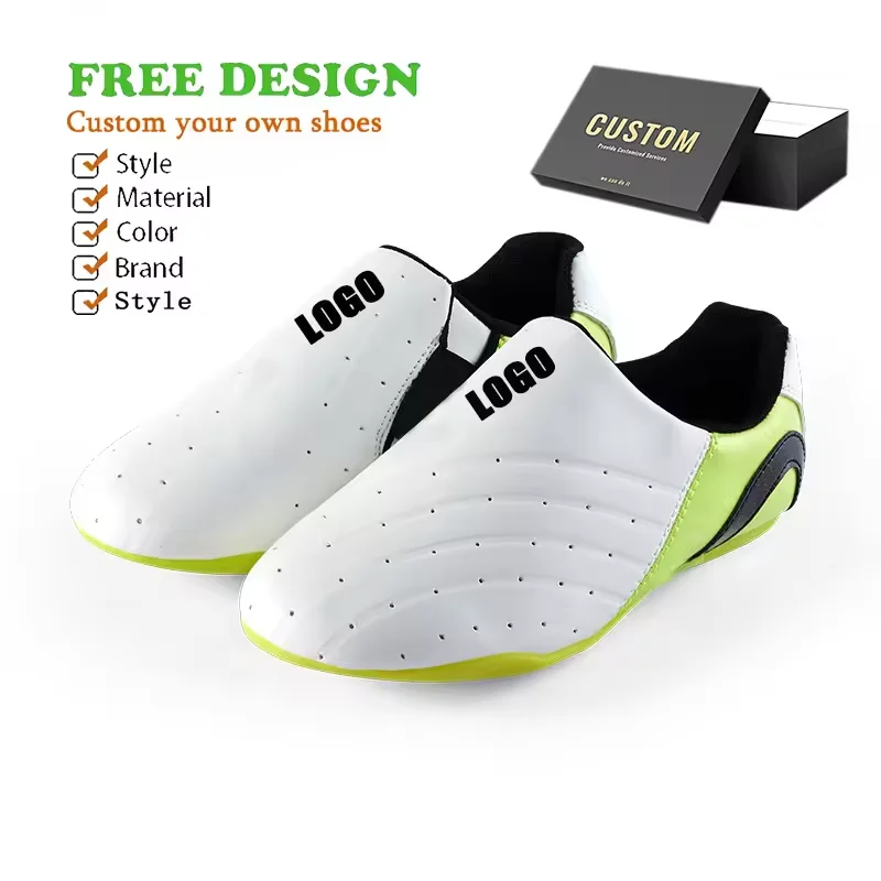 Custom Brand Logo Unisex Sport Boxing Karate Shoes Arts Taekwondo Lightweight Training Kung Fu Tai Chi Shoes for Adult and Kids