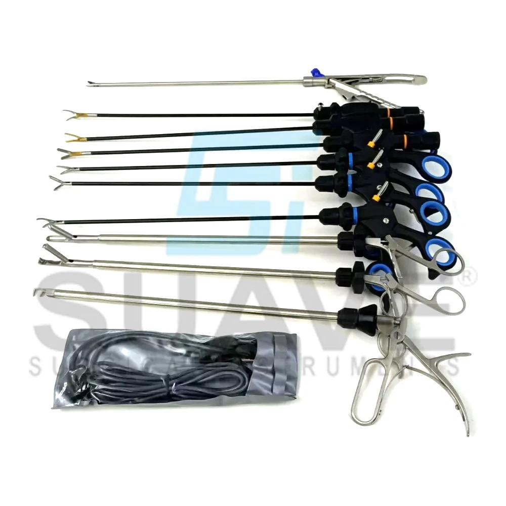 11 Pcs Laparoscopic Bipolar Forceps Set 5mm x330 mm Best Quality Reusable Instrument By SUAVE SURGICAL INSTRUMENTS