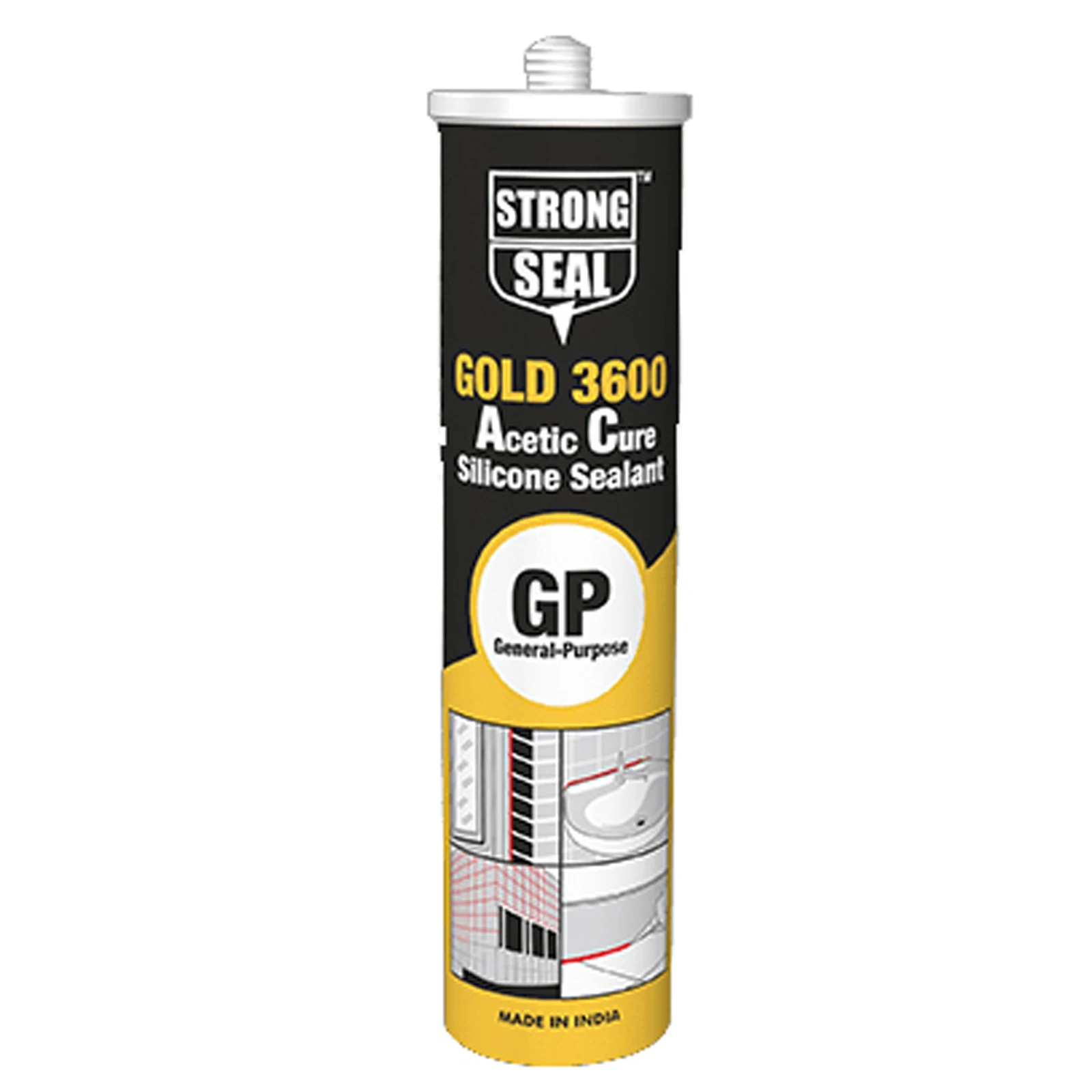 3600 General Purpose Gold Silicone Sealant  High Performance Durable and Versatile Adhesive color gold 260 ml